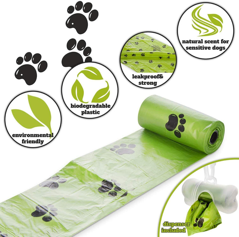 Eco-Friendly Biodegradable Poop Bags + Dispenser