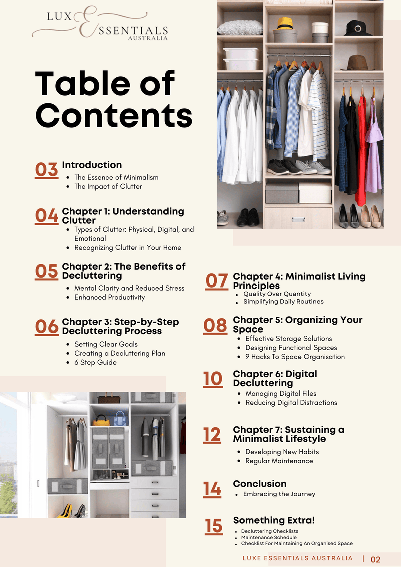 A COMPREHENSIVE GUIDE TO DECLUTTERING AND MINIMALIST LIVING - PDF